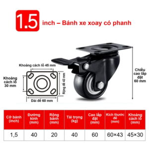 BÁNH XE CỔ XOAY - 40KG
