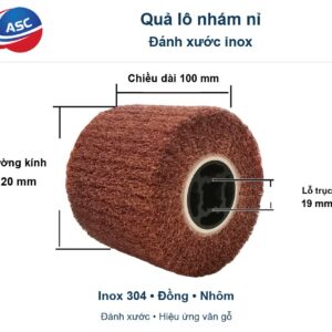 QUẢ LÔ NHÁM ĐÁNH XƯỚC INOX 3 02 Qua lo nham ni danh xuoc inox 120x100x19 mm Kich thuoc
