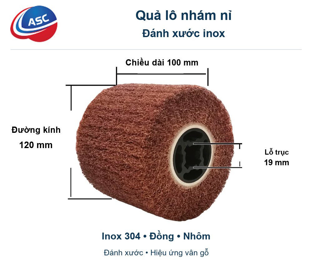 QUẢ LÔ NHÁM ĐÁNH XƯỚC INOX 2 QUẢ LÔ NHÁM ĐÁNH XƯỚC INOX - Ảnh 2