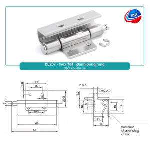 BẢN LỀ ÂM CL237 5 Ban le am CL237 Inox