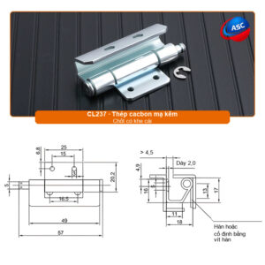 BẢN LỀ ÂM CL237 4 Ban le am CL237 Thep