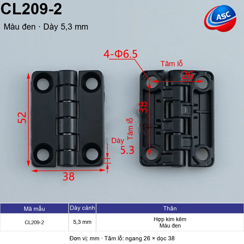 BẢN LỀ CÁNH BƯỚM CL209 3 BẢN LỀ CÁNH BƯỚM CL209 - Ảnh 3